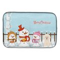 Carolines Treasures Carolines Treasures BB2406DDM Merry Christmas Carolers Bichon Frise Dish Drying Mat BB2406DDM